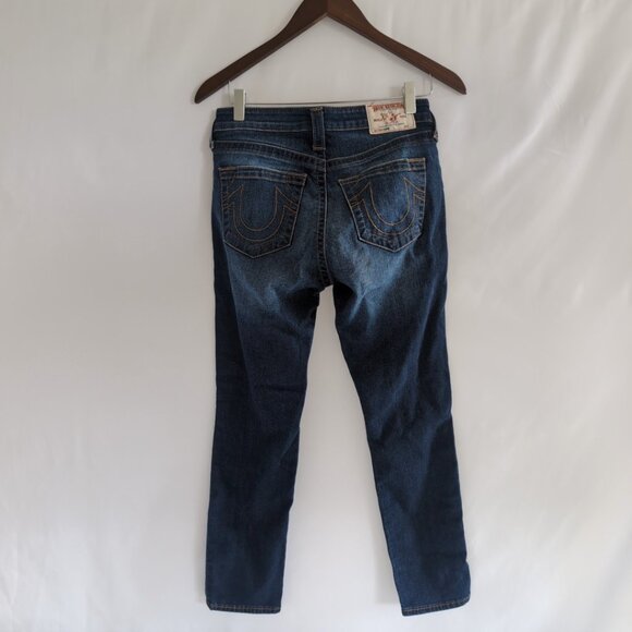 Vintage Y2K Women's True Religion Blue Jeans Denim Contrast Stitching, Size 28 - Picture 2 of 9